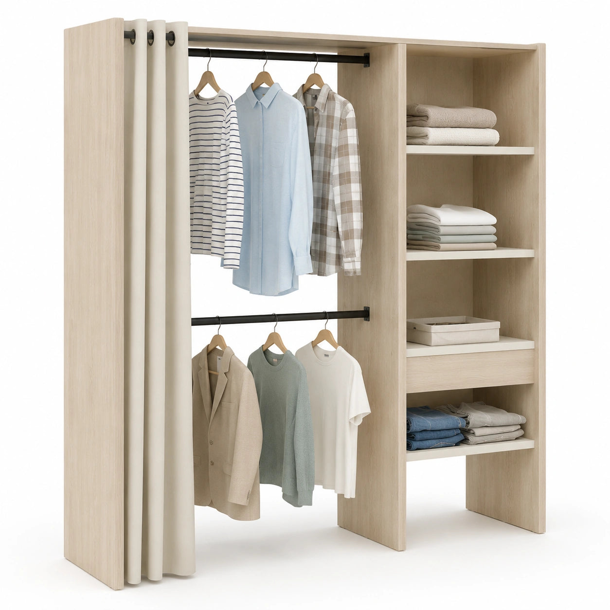 dressing-extensible-avec-etageres-et-penderie-double-rideau-noir-tclgui5362js