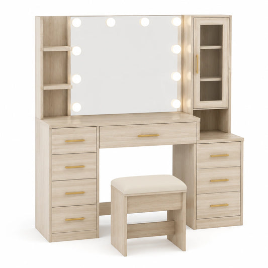 grande-coiffeuse-avec-miroir-led-et-plateau-en-verre-eclairage-reglable-8-tiroirs-moderne-pour-chambre-blanc-kabuev5319en